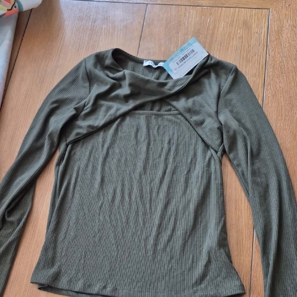 Chic Olive Long Sleeve Top